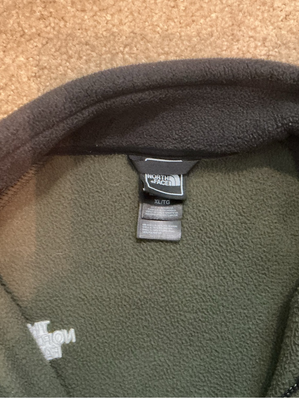 The North Face Olive Green & Black Fleece Jacket - Picture 3 of 7